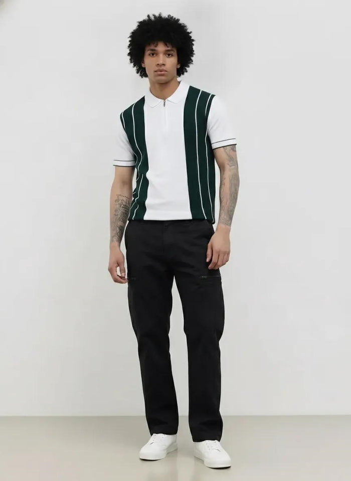 Men Black Solid Trousers