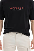 Men Black Typography Printed T-shirt