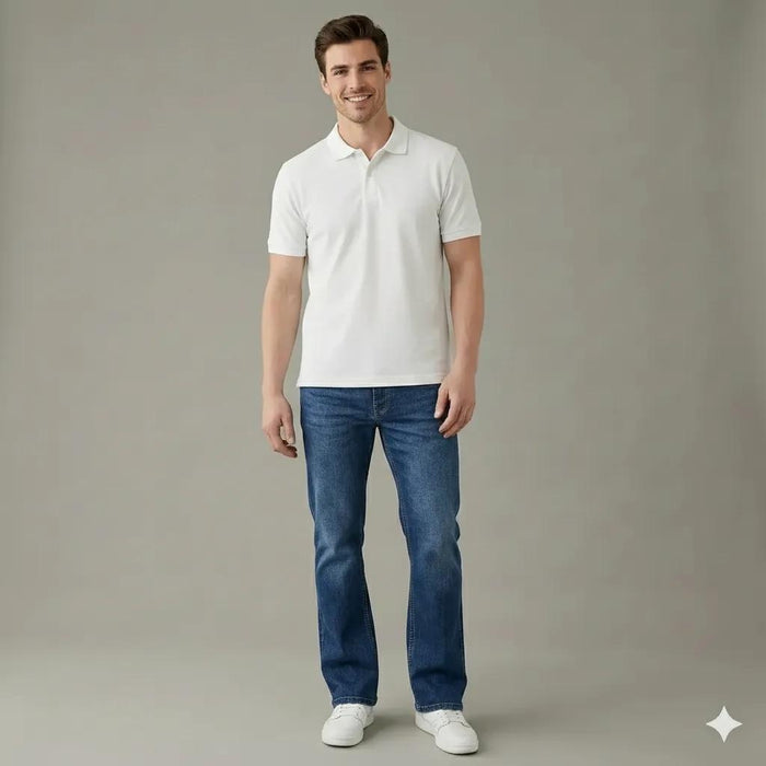 Men Bootcut Mid-Rise Light Fade Stretchable Jeans