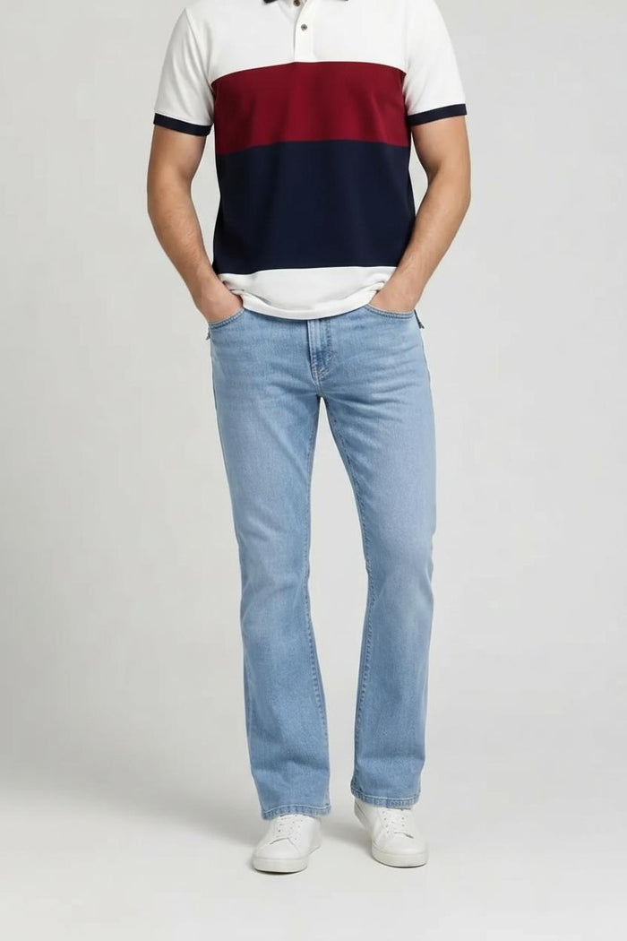 Men Bootcut Mid-Rise Light Fade Stretchable Jeans