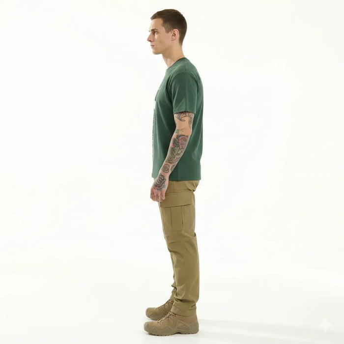 Men Bottle Green Mickey Mouse Printed T-shirt