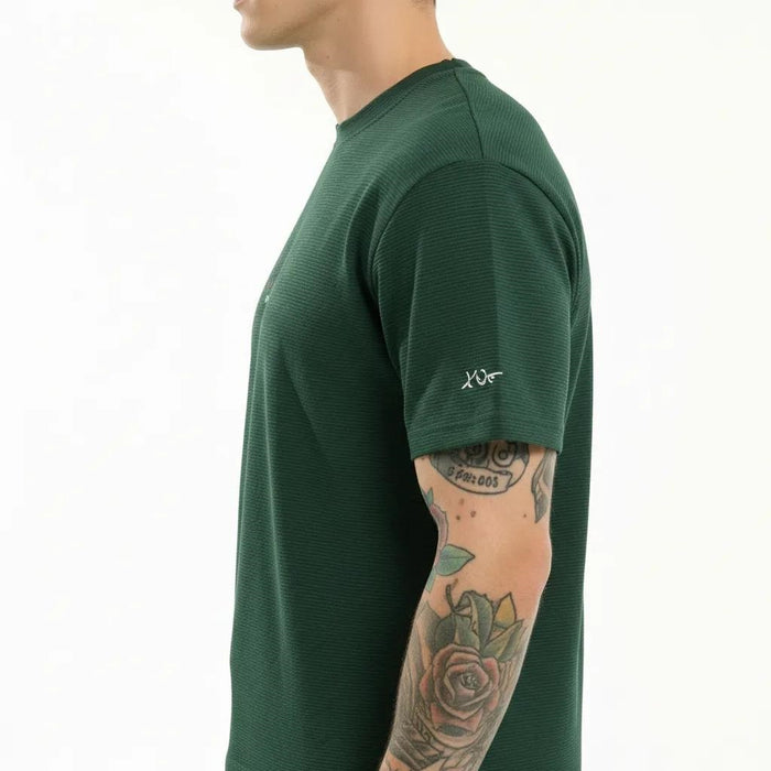 Men Bottle Green Typography T-shirt