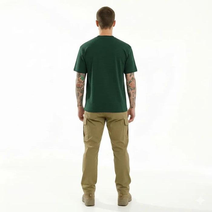 Men Bottle Green Typography T-shirt
