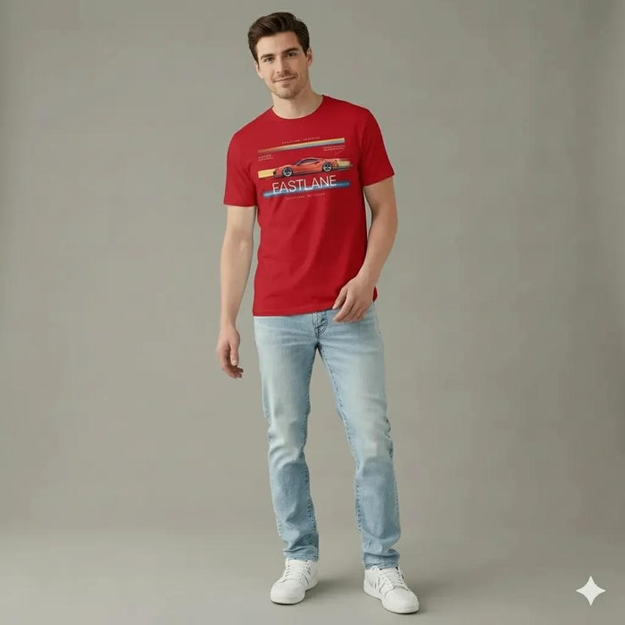 Men Brick Round Neck  Printed T-shirt