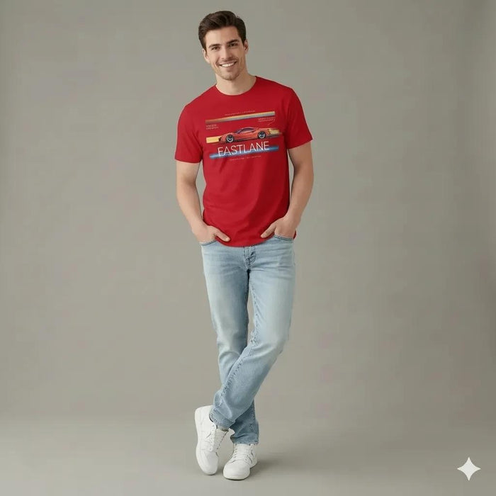 Men Brick Round Neck  Printed T-shirt