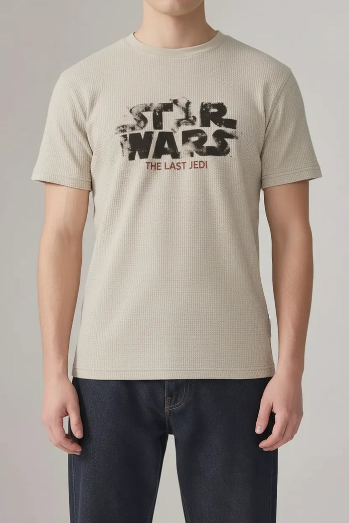 Men Chalk Star Wars Printed T-shirt