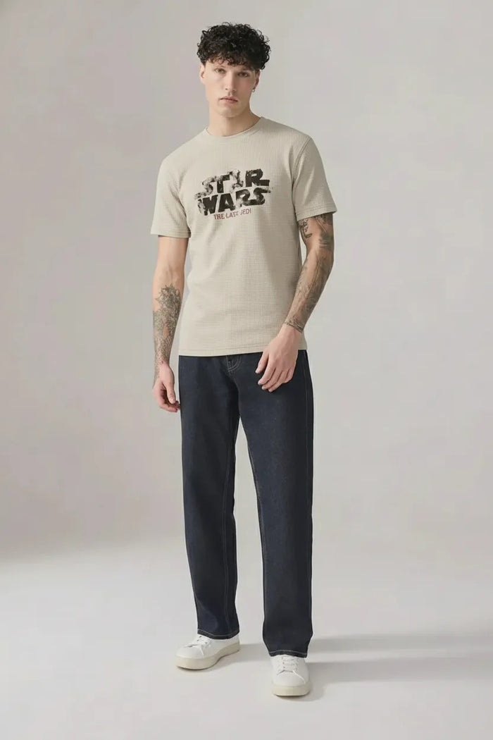 Men Chalk Star Wars Printed T-shirt