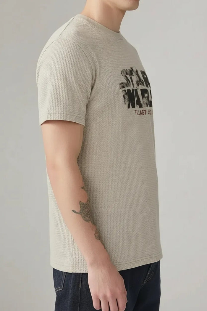 Men Chalk Star Wars Printed T-shirt