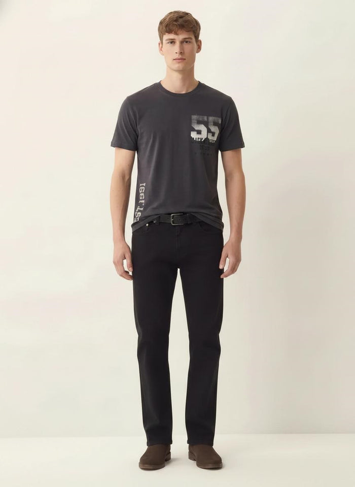 Men Charcoal Printed T-shirt