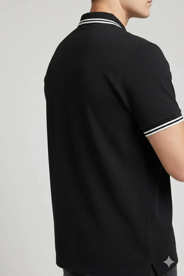 Men Charcoal Sold Polo Collar T-shirt