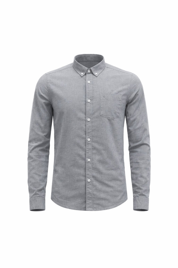 Men Charcoal Solid Casual Shirt