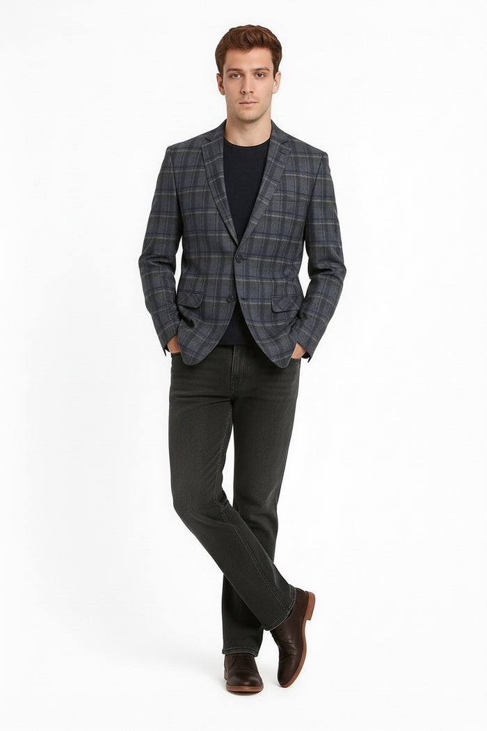 Men Checked Coat
