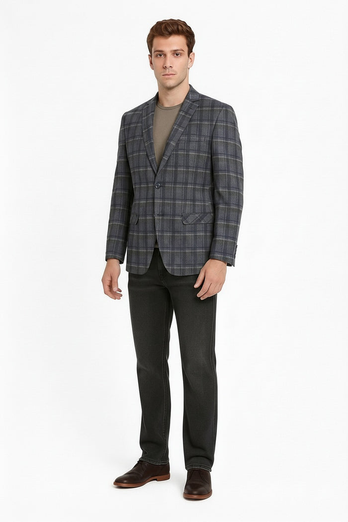 Men Checked Coat
