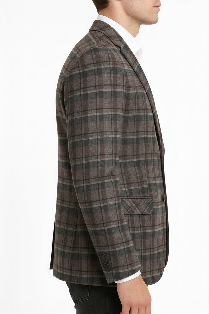 Men Checked Coat