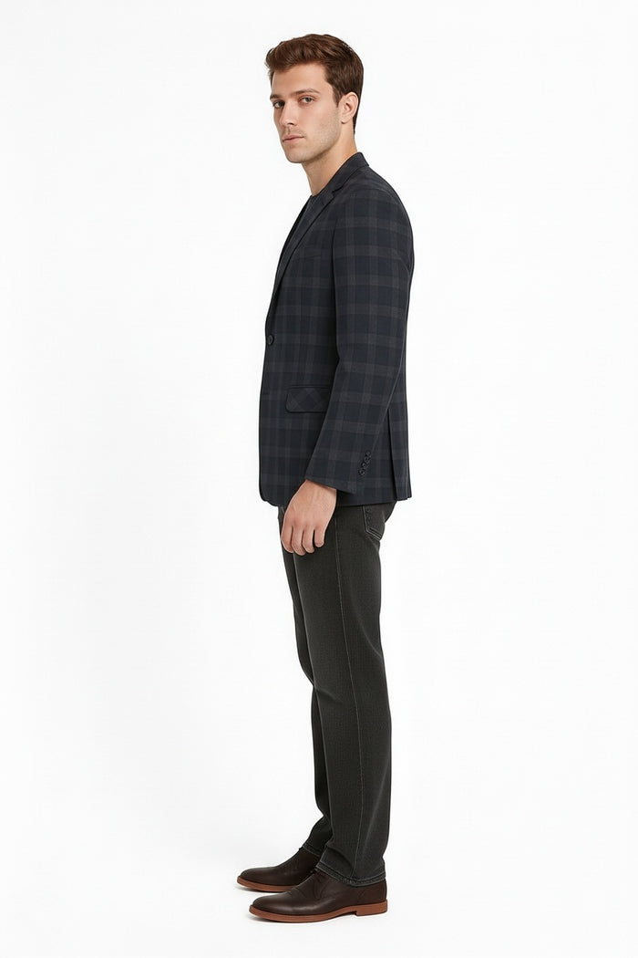 Men Checked Coat