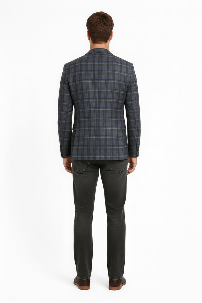 Men Checked Coat