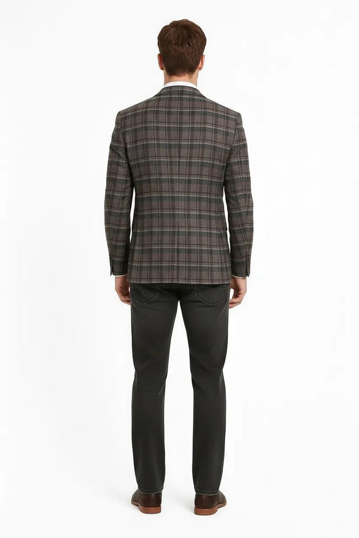 Men Checked Coat
