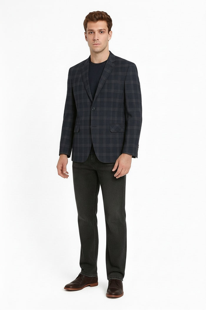 Men Checked Coat