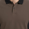 Men Coffee Colourblocked Polo Collar T-shirt