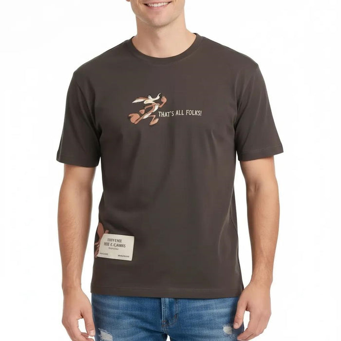 Men Coffee Looney Tunes Printed T-shirt