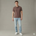 Men Coffee Polo Collar T-shirt
