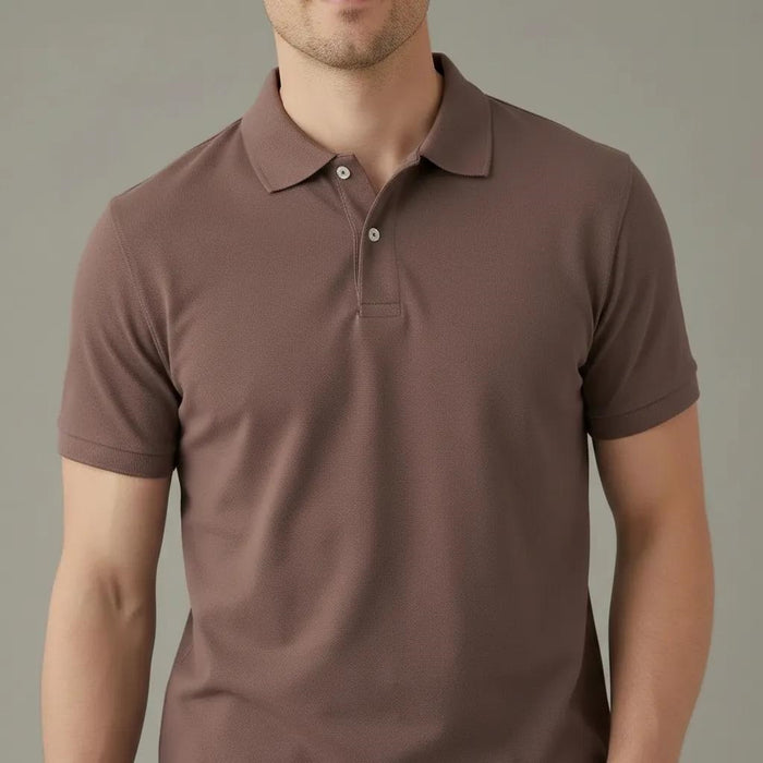 Men Coffee Polo Collar T-shirt