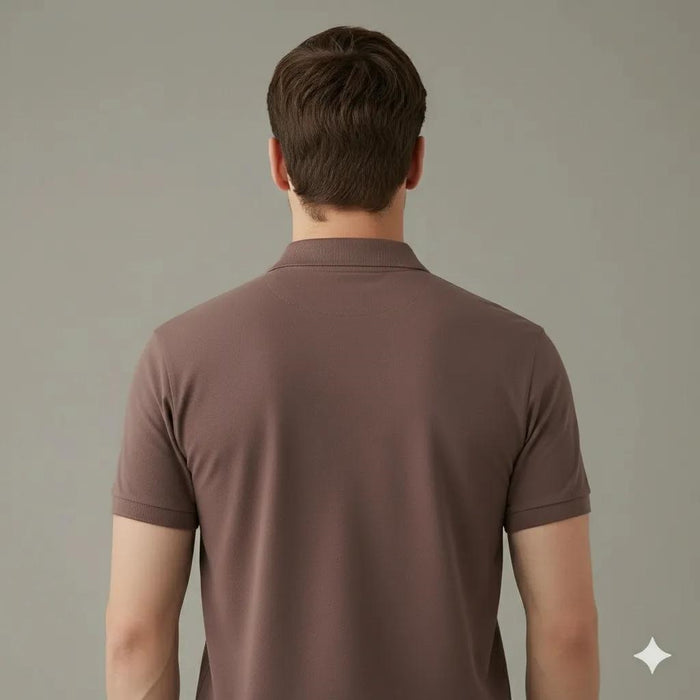 Men Coffee Polo Collar T-shirt