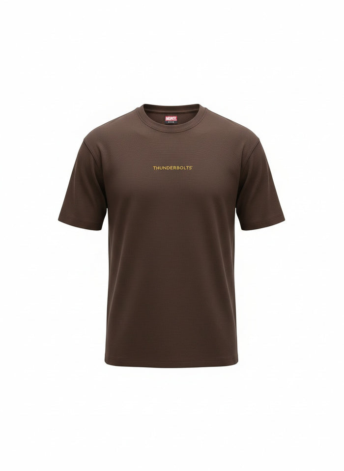 Men Coffee Printed Round Neck T-shirt