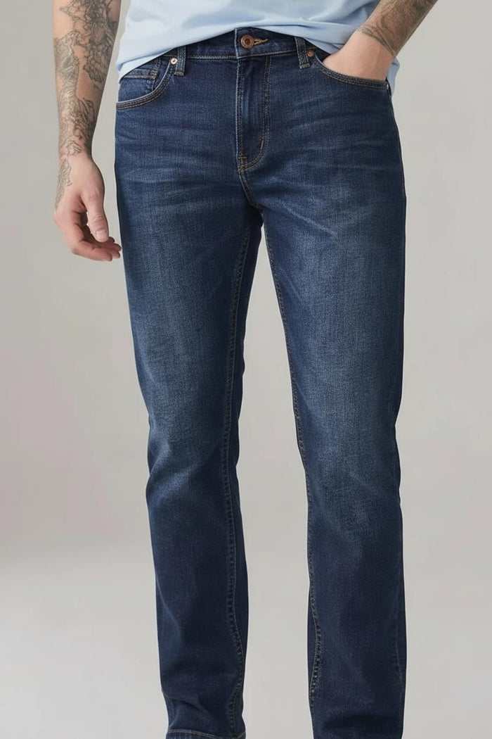 Men Cotton Slim Fit Mid-Rise Light Fade Stretchable Jeans