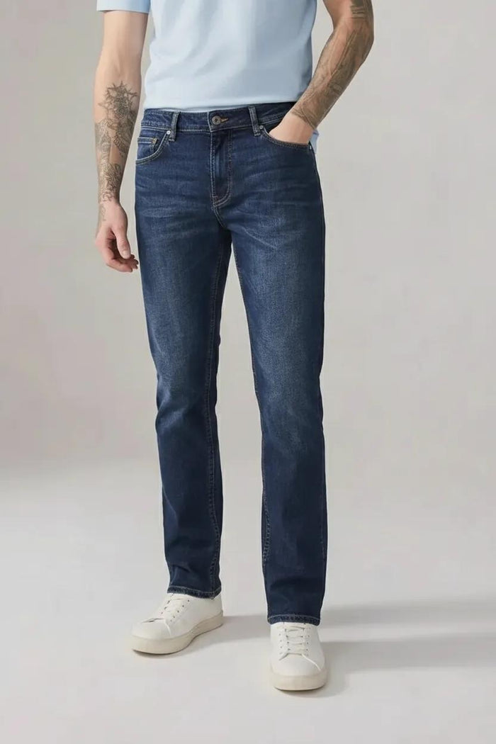 Men Cotton Slim Fit Mid-Rise Light Fade Stretchable Jeans