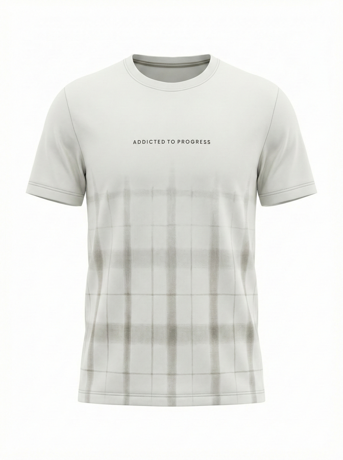 Men Cream Checked T-shirt