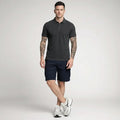 Men Dark Navy Polo Collar T-shirt