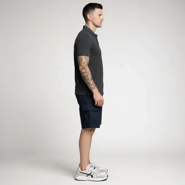 Men Dark Navy Polo Collar T-shirt