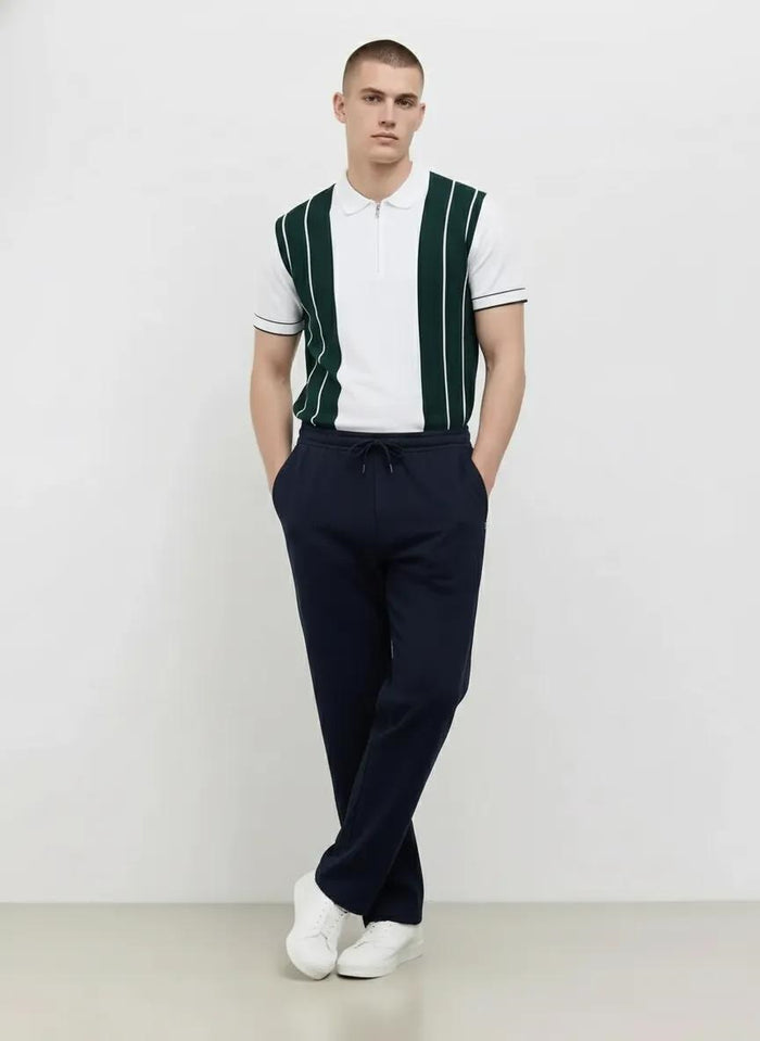 Men Dark Navy Solid Regular Fit Track Pants