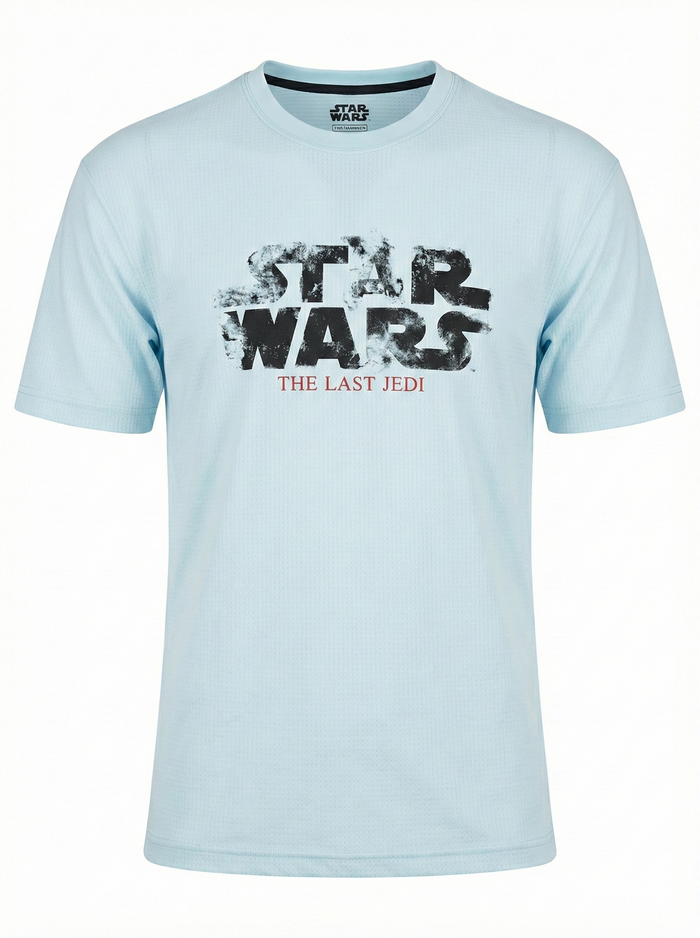 Men Delicate Blue Star Wars Printed T-shirt