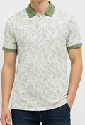 Men Desert Sage Floral Printed Polo Collar T-shirt