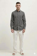 Men Espresso Checked Casual Shirt