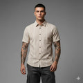 Men Espresso Striped Casual Shirt
