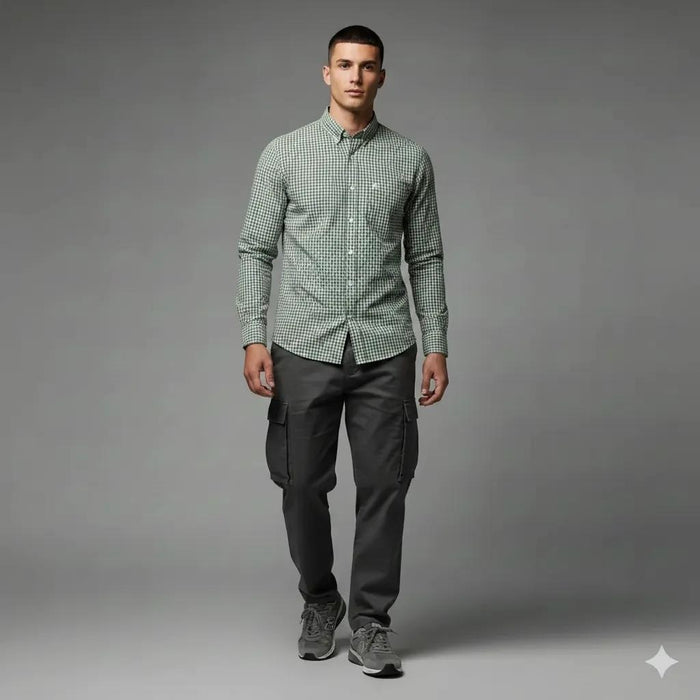 Men Fern Gingham Checks Checked Casual Shirt