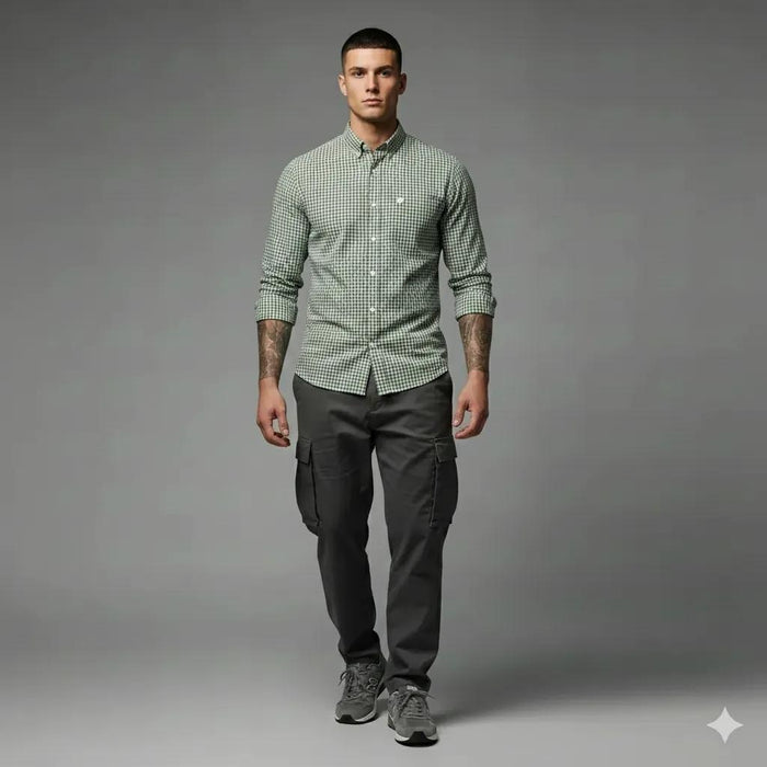 Men Fern Gingham Checks Checked Casual Shirt