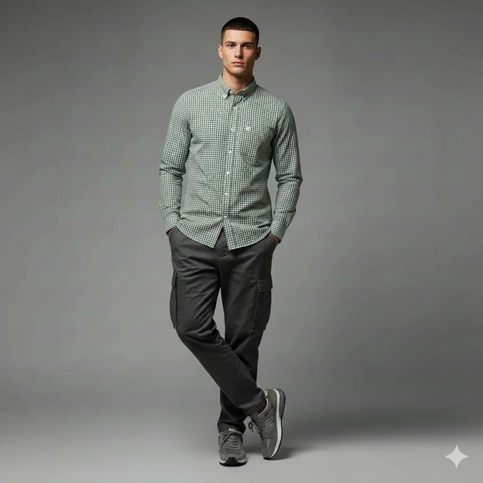 Men Fern Gingham Checks Checked Casual Shirt