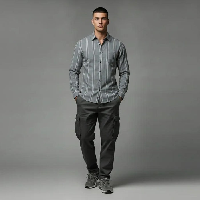 Men Fern Striped Casual Shirt