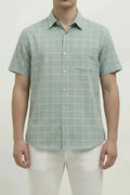 Men Fern Windowpane Checks Checked Casual Shirt
