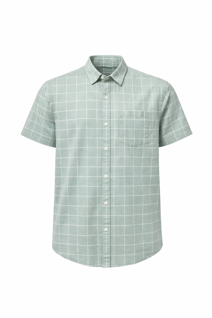 Men Fern Windowpane Checks Checked Casual Shirt