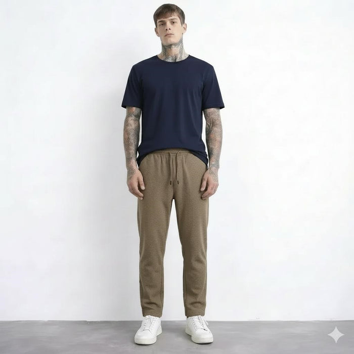 Men Fossil Regular Fit Textured Joggers
