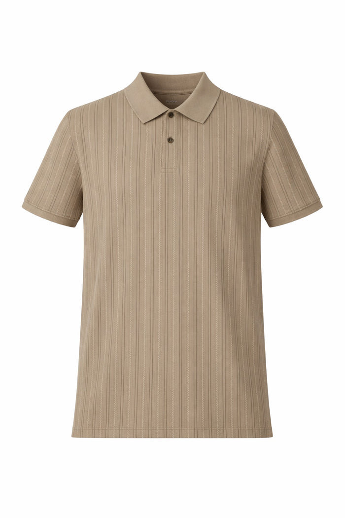 Men Fossil Striped Polo Collar T-shirt