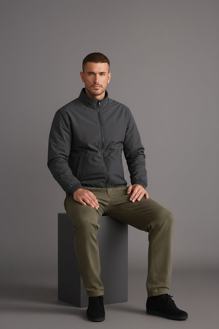 Men Graphite Lightweight Bomber Jacket