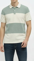 Men Green Melange Colourblocked  Polo Collar T-shirt