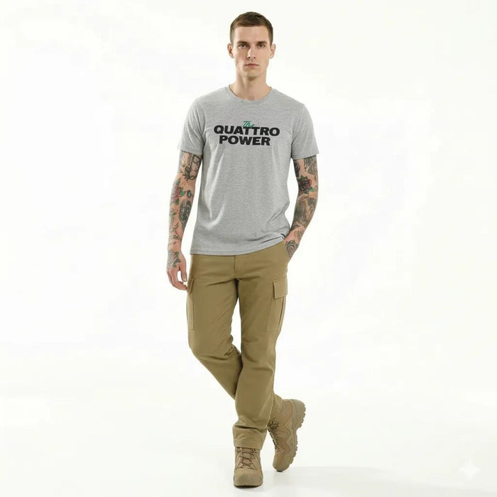Men Grey Melange Printed T-shirt