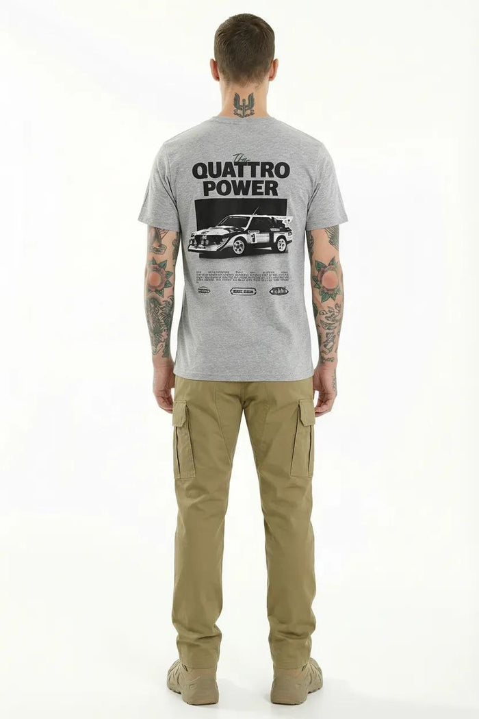 Men Grey Melange Printed T-shirt